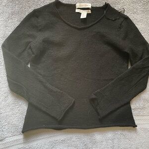 Ellen Tracy Kids Large Black Merino Wool Top